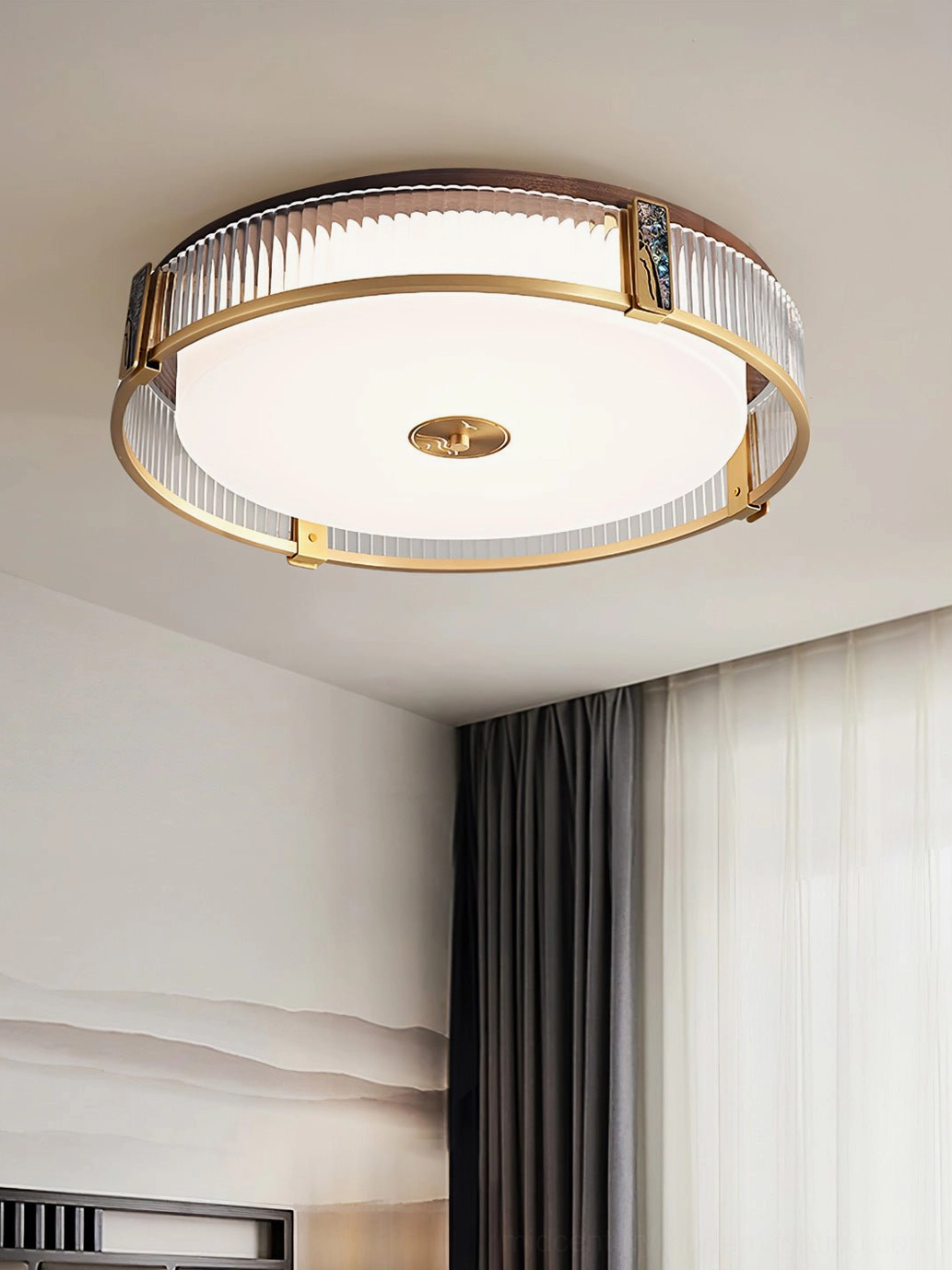 Randolph ceiling light mounted in elegant interior showcasing mid-century modern design