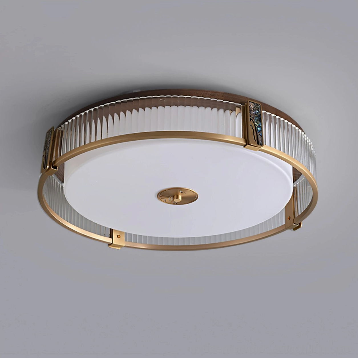 Randolph mid-century ceiling lamp mounted in bright residential interior with natural light