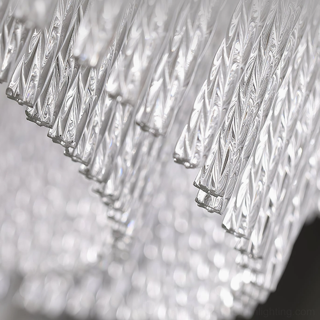 Linear rectangular crystal tassel chandelier for dining room modern gold pendant light