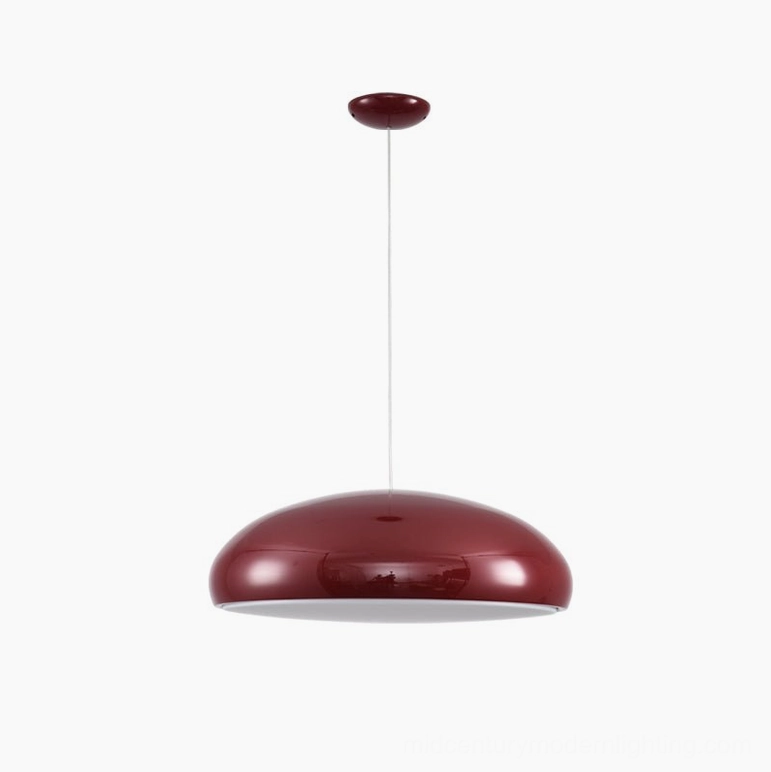 Red Aicia dome pendant light small size hanging display mid-century modern accent