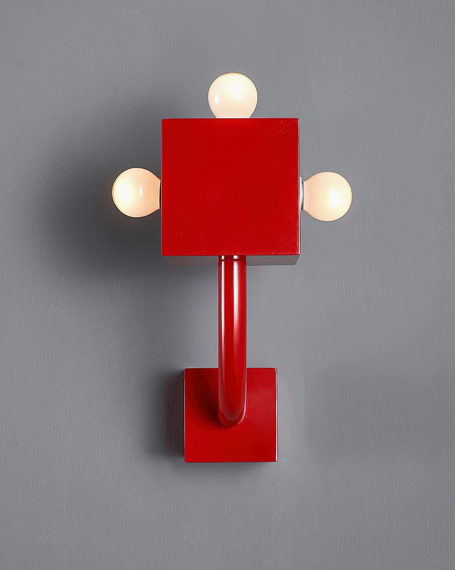 Red cube wall lamp architectural lighting solution modern home decor