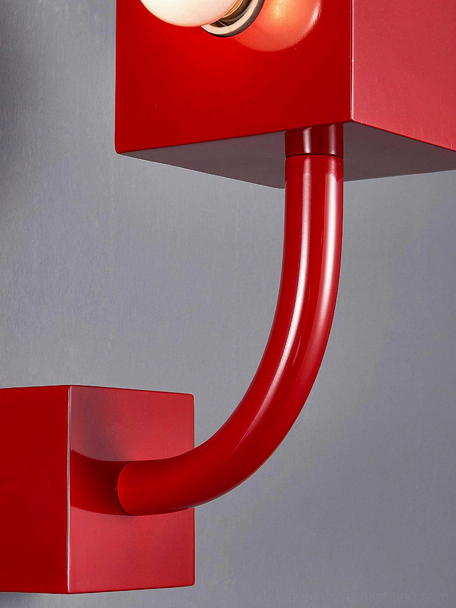 Red cube wall lamp contemporary geometric wall-mounted fixture