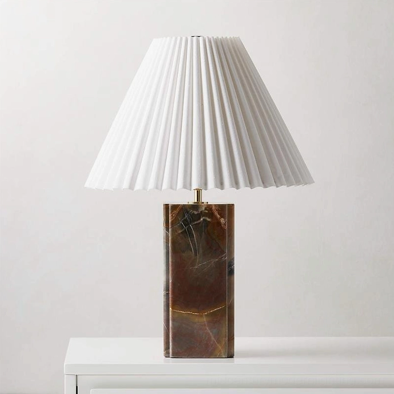 Bianca red marble table lamp making statement on contemporary interior design space