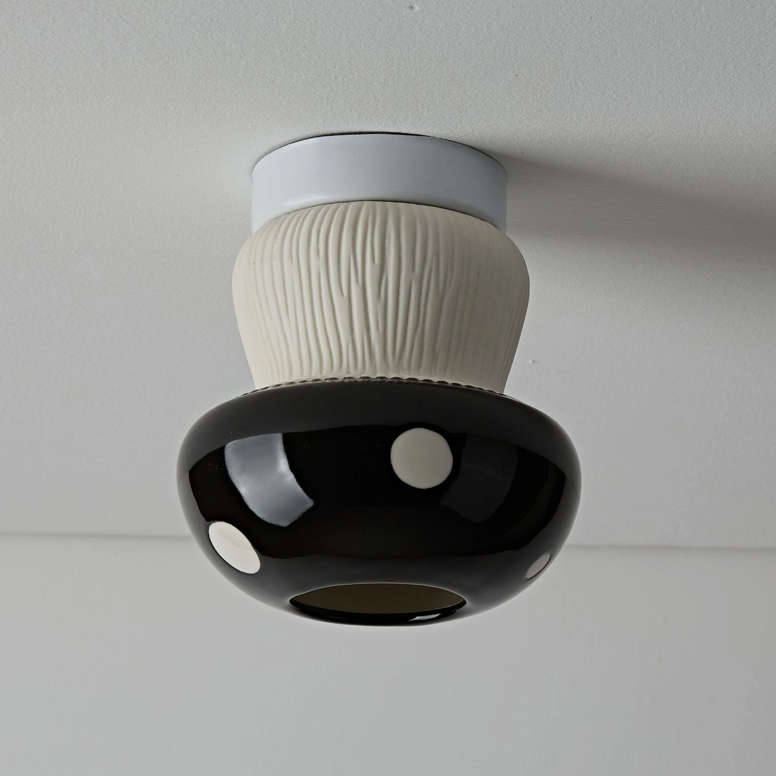 Red mushroom ceiling light compact size option displayed against neutral background