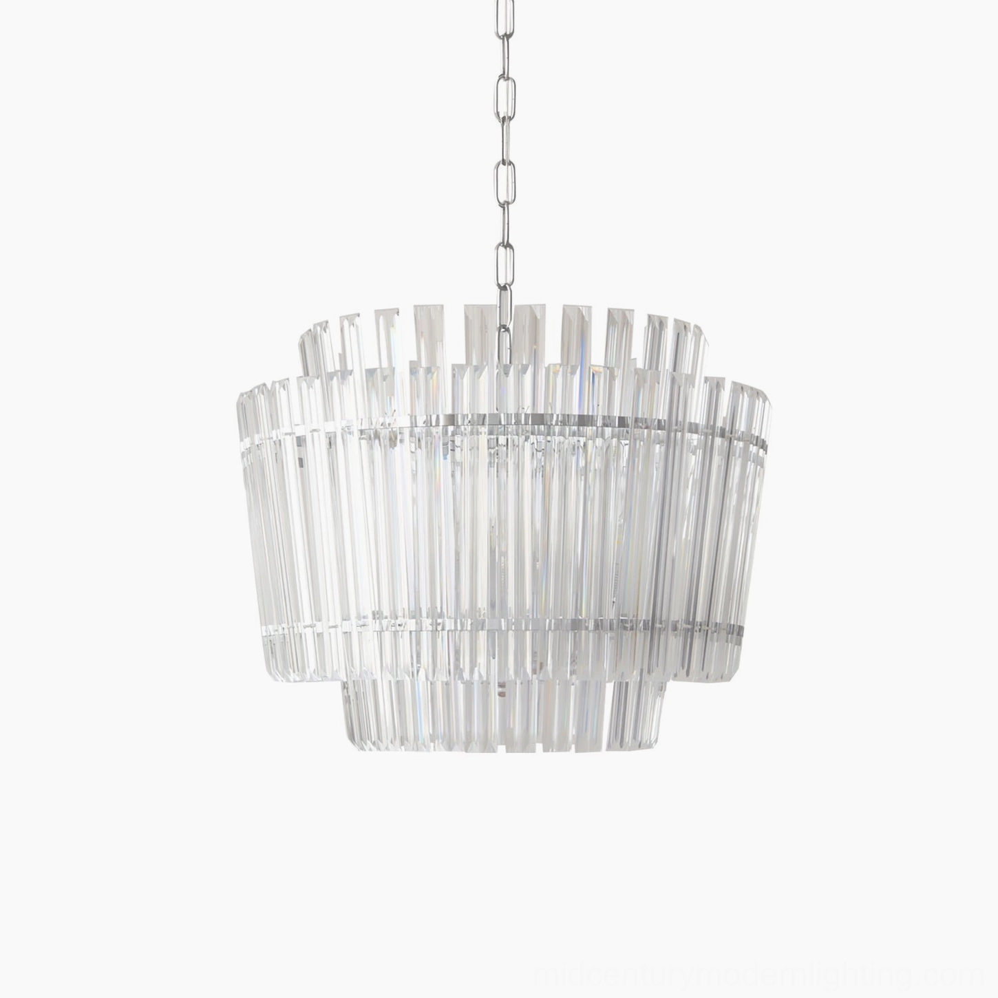 Regina chandelier available in clear crystal glass with polished chrome finish - product variant image