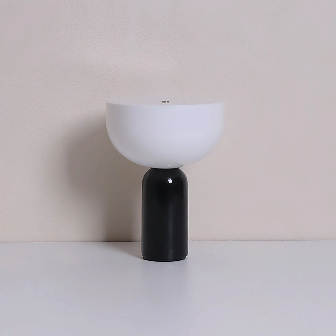Renard marble table lamp mid century modern design with natural stone and glass materials