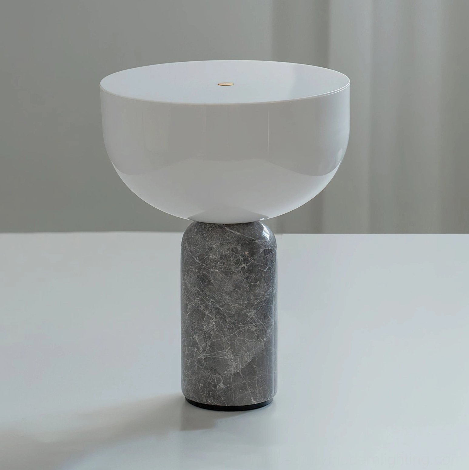 Renard marble table lamp size comparison 18cm diameter 24cm height in interior setting