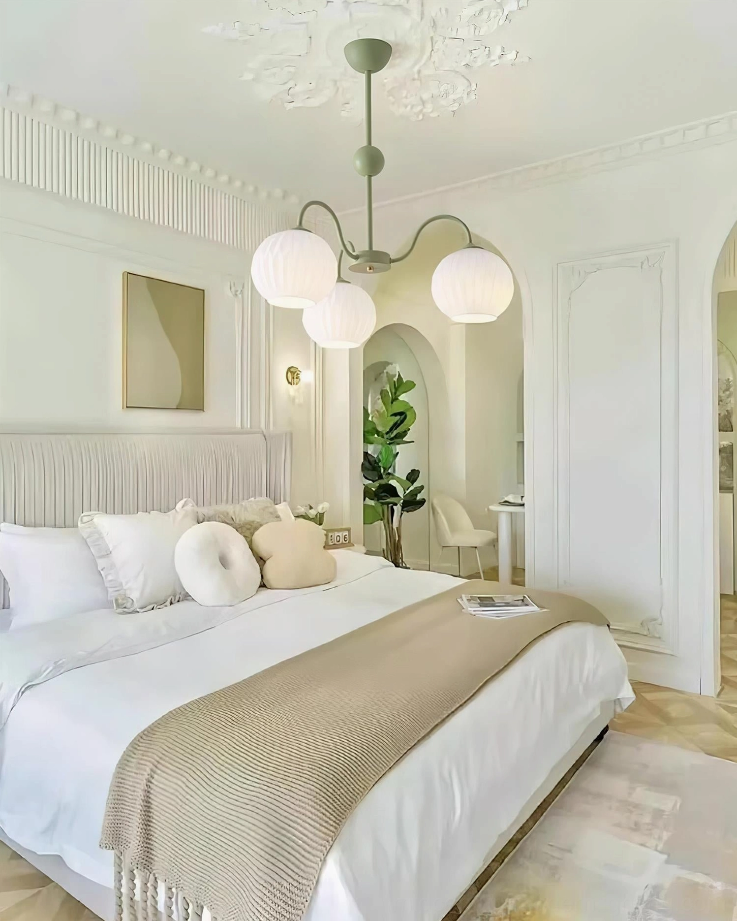 Renee 5-head chandelier metal frame geometry and glass globe arrangement architectural lighting