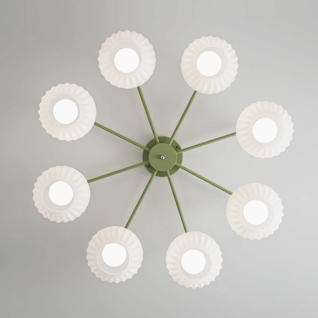Renee ceiling light showing complete fixture design and assembly structure