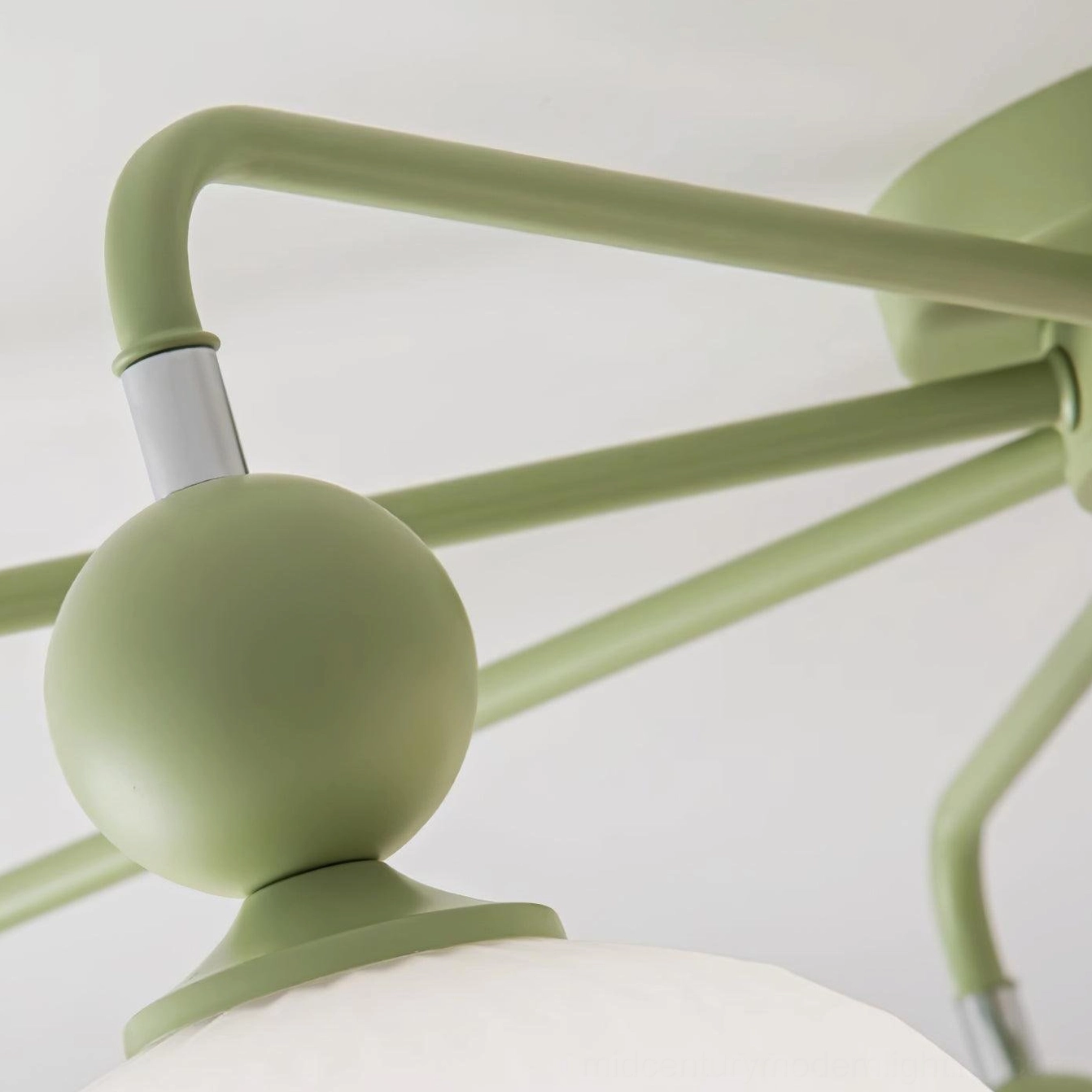 Renee mid-century ceiling light showing ribbed glass shade texture detail