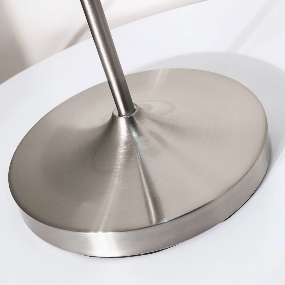 Ribbed ceramic table lamp sand nickel base option, warm metallic finish modern table lighting