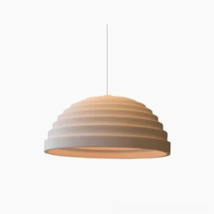 Rice Field Acoustic Pendant Lamp front view matte white tiered design studio shot