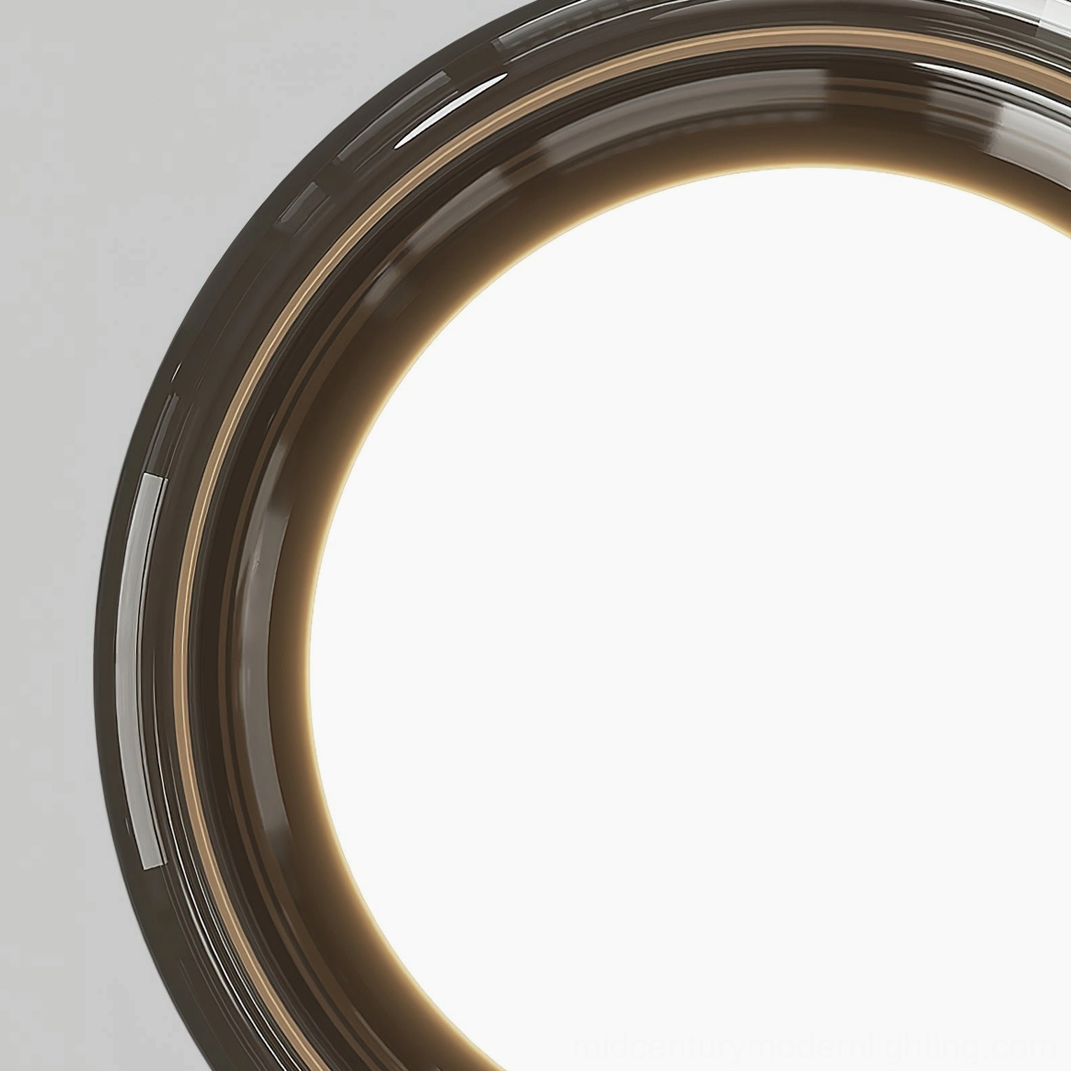 Richard ceiling lamp illuminated with circular warm white glow and polished metal trim