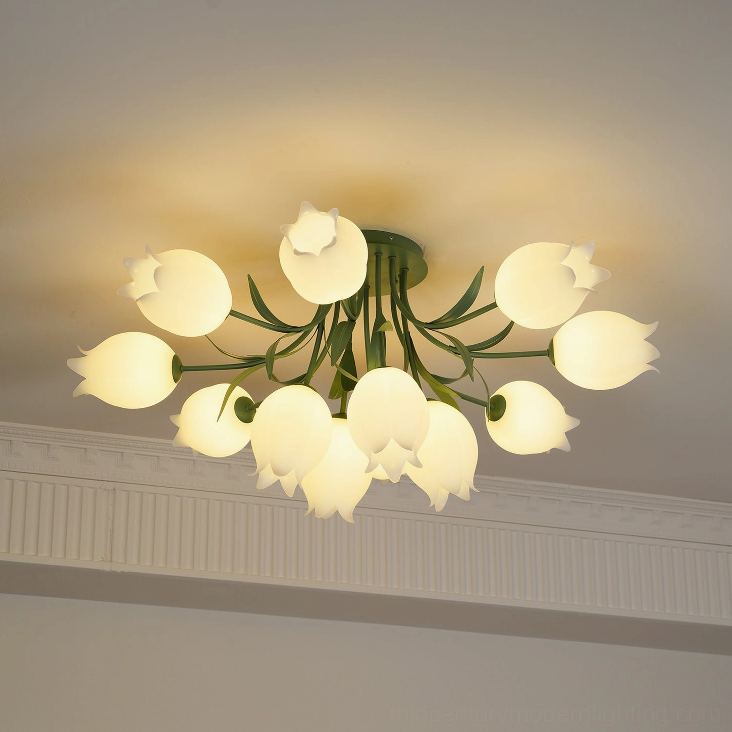 Ricko 12-head light fixture branch framework detail