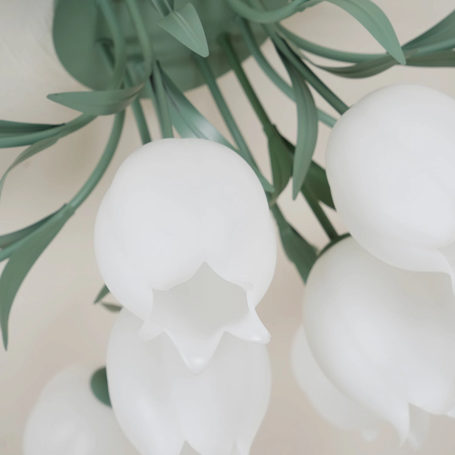 Ricko 12-head green ceiling light overhead angle view
