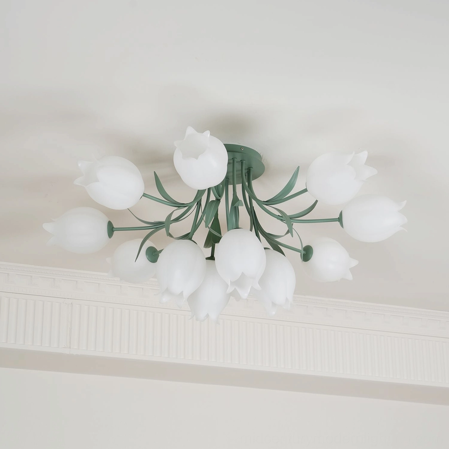 Ricko 12-head ceiling light white finish large room