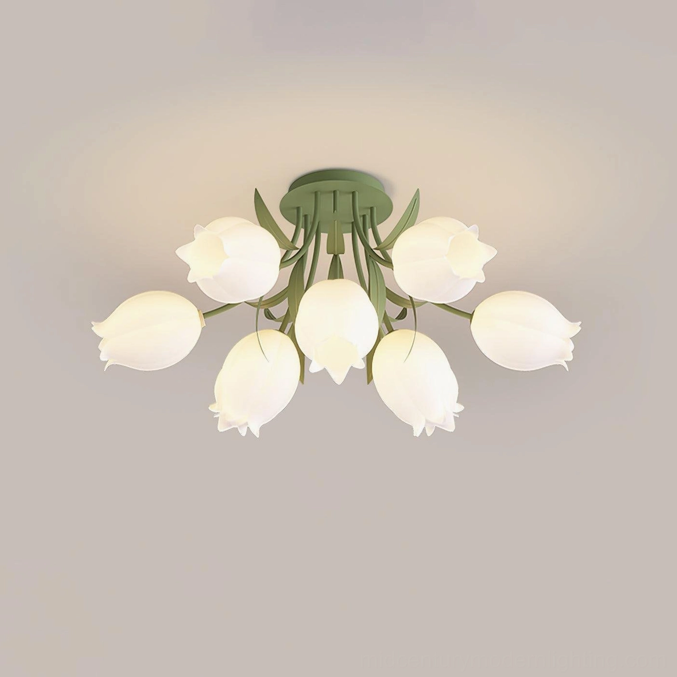 Ricko 9-head ceiling light green and white variant standard