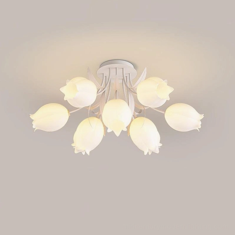 Ricko 9-head standard ceiling light white finish variant