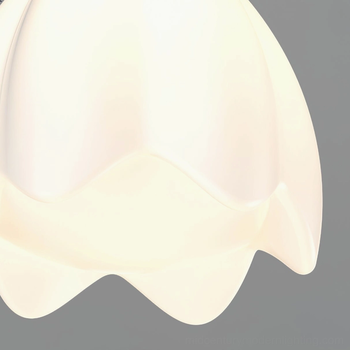 Ricko Modern Chandelier white metal frame with frosted glass petal shades full view