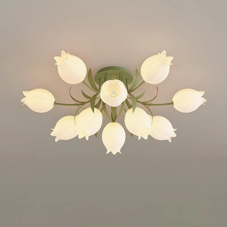 Ricko ceiling light fixture hand-cut metal leaves