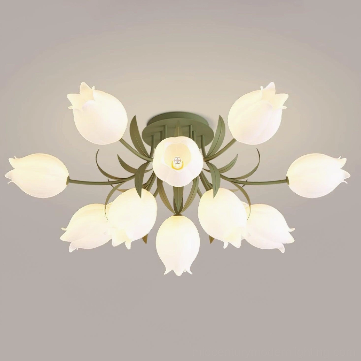 Ricko ceiling light installed room botanical aesthetic