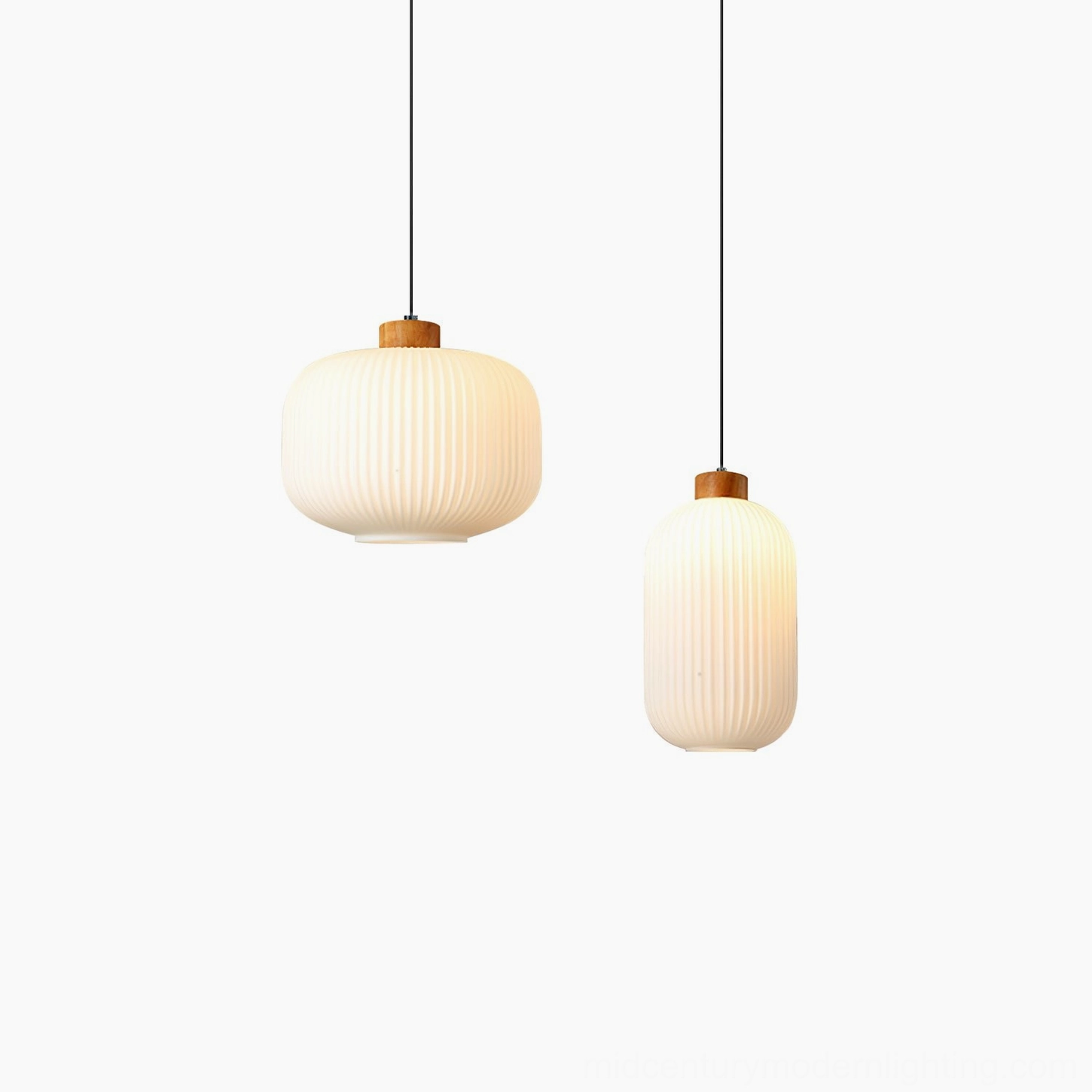 Rime pendant lamp installation showing 150cm twisted brown fabric cord and ceiling mount