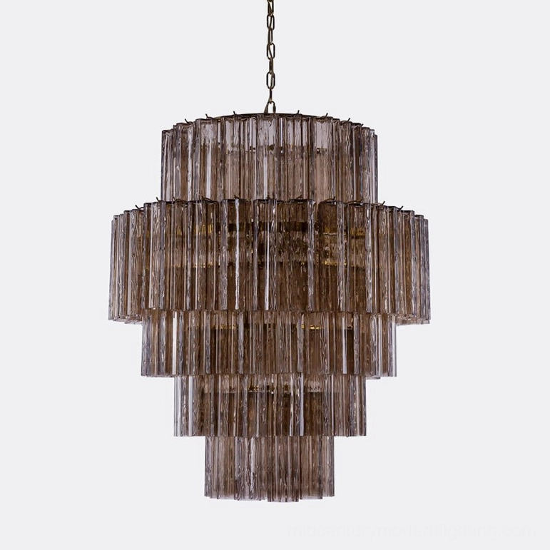 Dark brown and gold Rina Firenze Murano chandelier studio lighting showcase