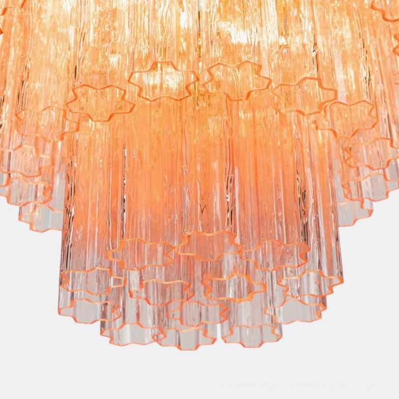 Rina Firenze Murano chandelier glass refracting light creating sophisticated shadow play