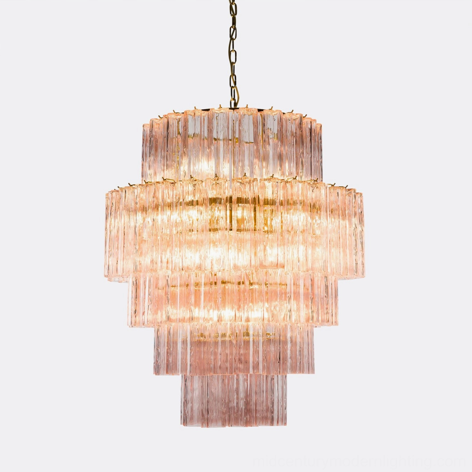 Rina Firenze chandelier metal hardware and smoked glass bracket detail showing artisanal craftsmanship