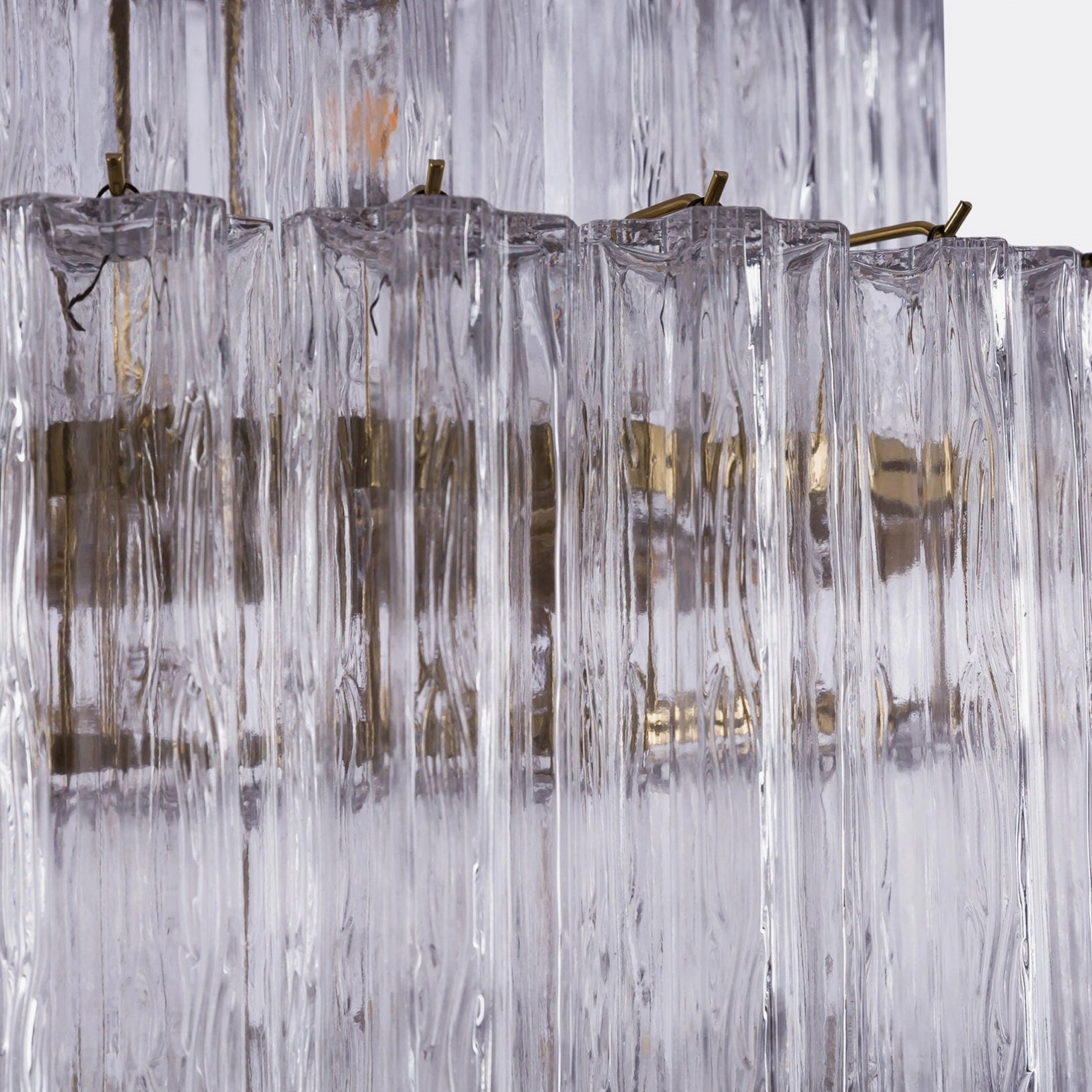 Rina Firenze glass chandelier suspended installation showing hanging height and proportions