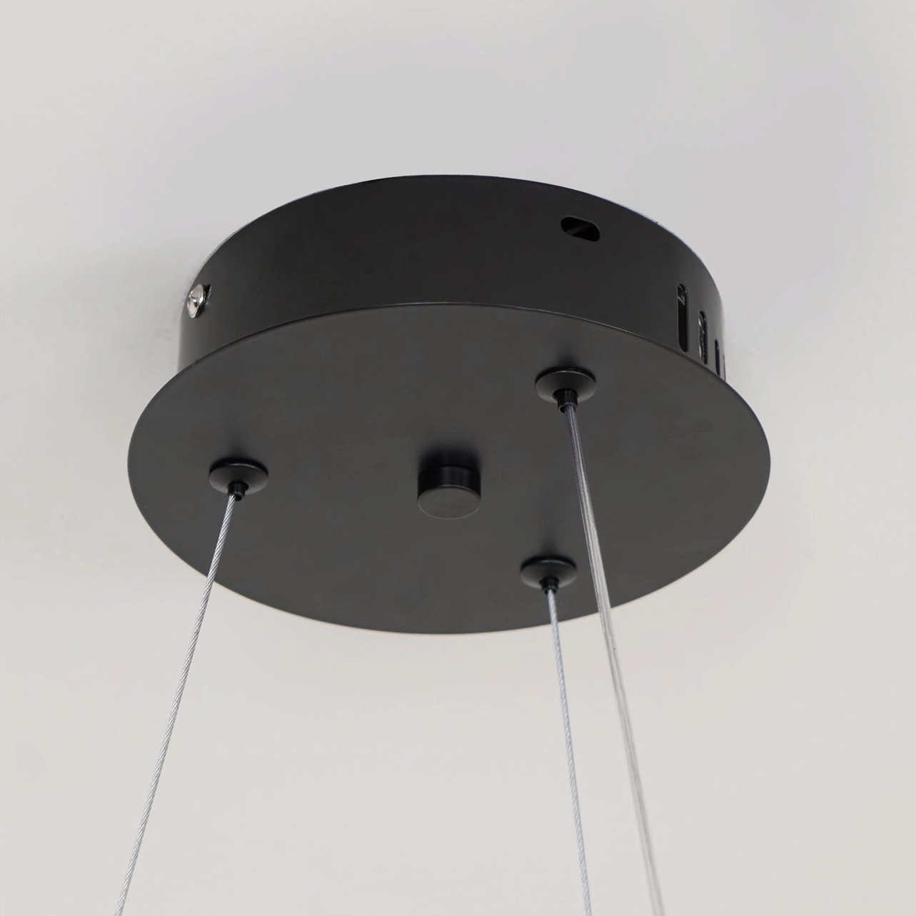 Ring Dunst chandelier suspended ceiling installation showing low-profile 4.3 inch height design