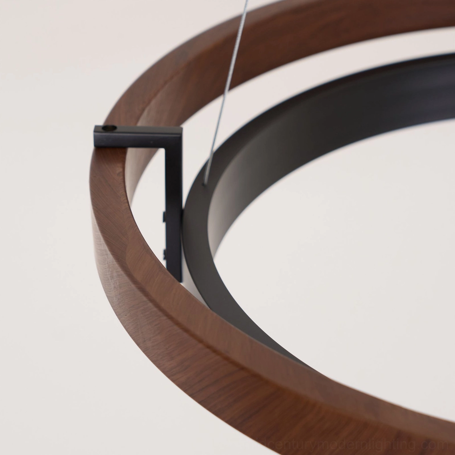 Ring Dunst modern double-ring pendant light matte black metal finish studio angle view