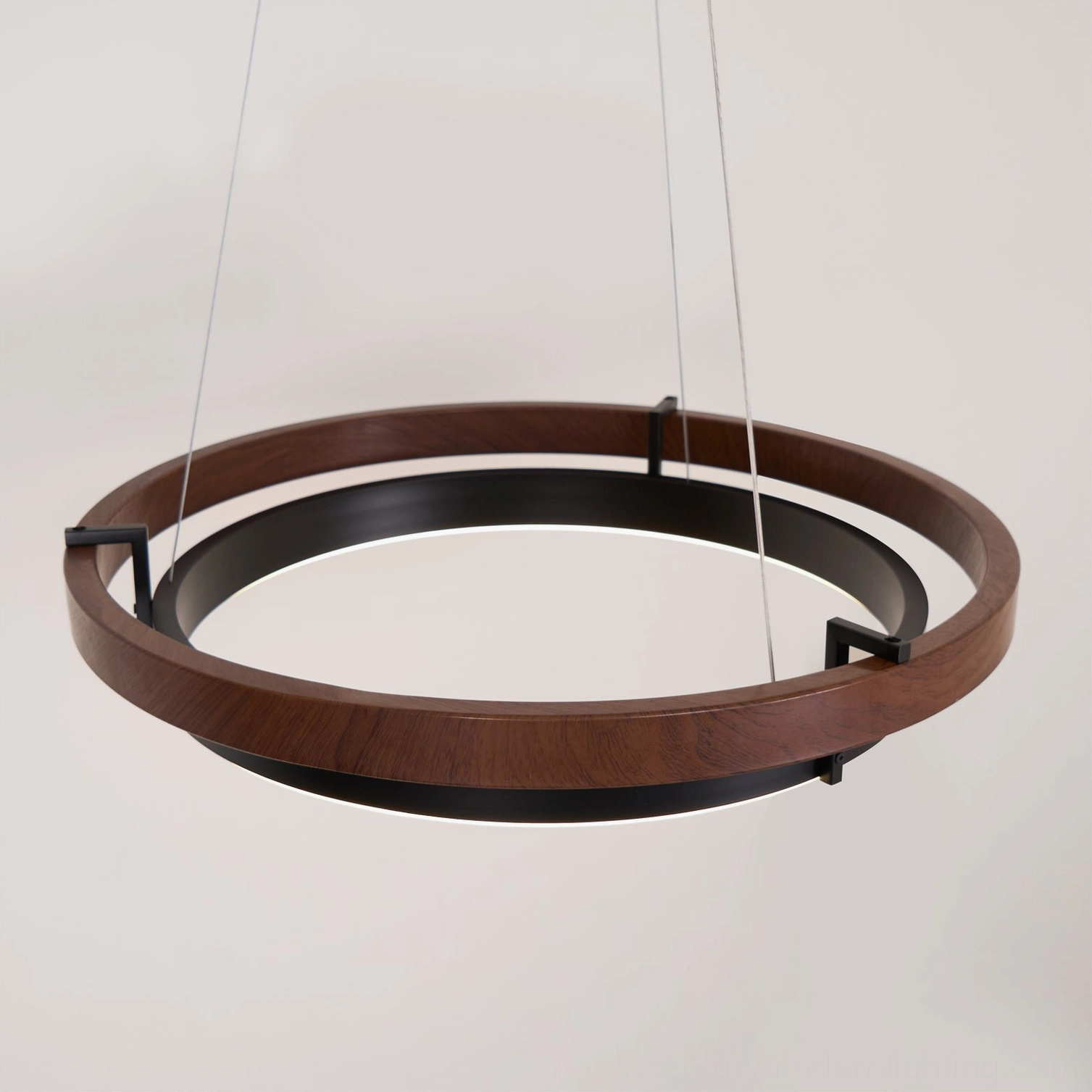 Double-ring pendant light showing geometric precision and contemporary minimalist design details