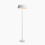 Ring floor lamp white minimalist metal frame pure background studio shot