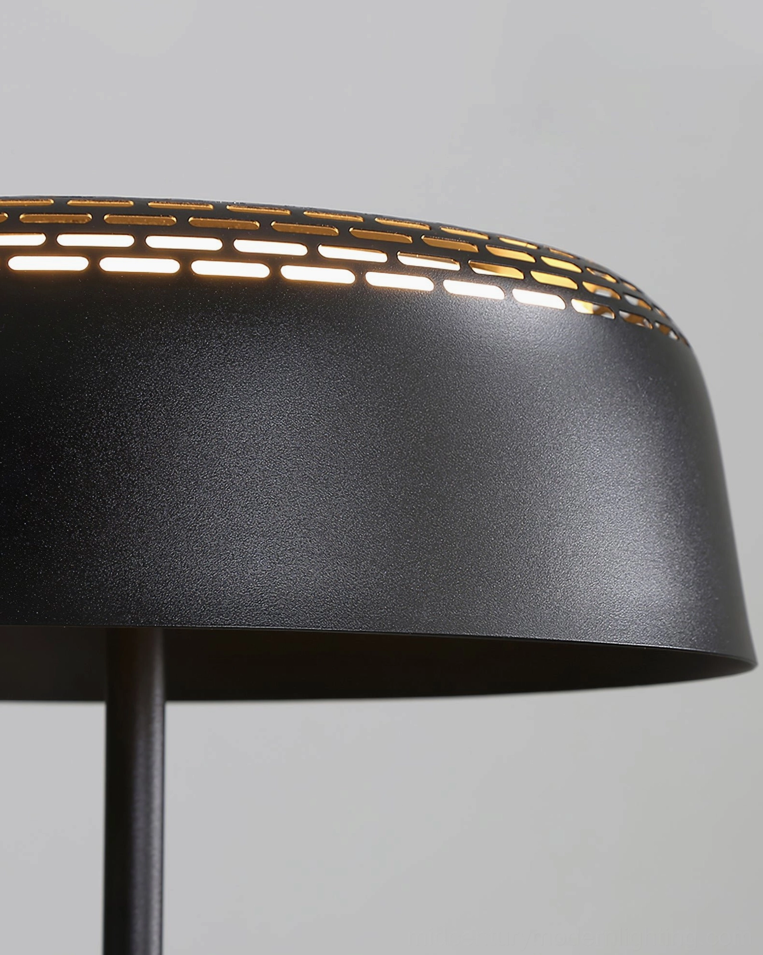 Ring floor lamp fabric shade texture white black finish options