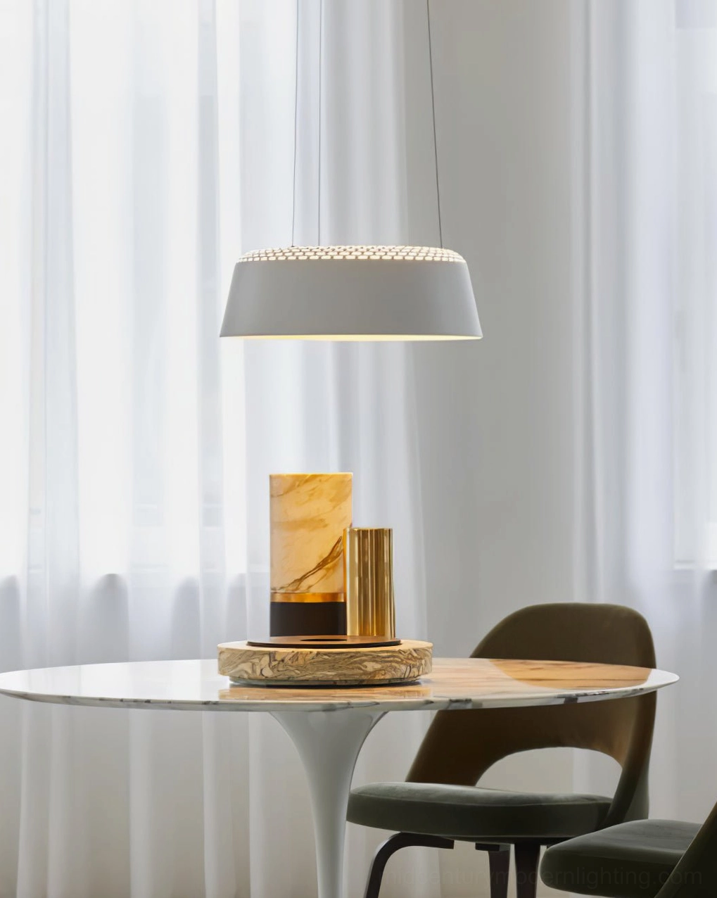Ring black pendant fixture architectural detail shot highlighting minimalist geometric form