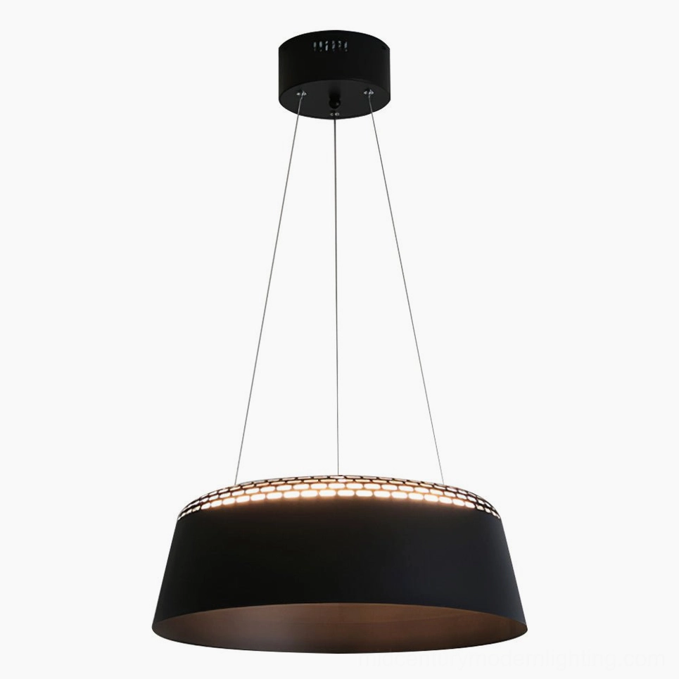 Ring black pendant large size 50cm diameter in contemporary dining room, sophisticated lighting