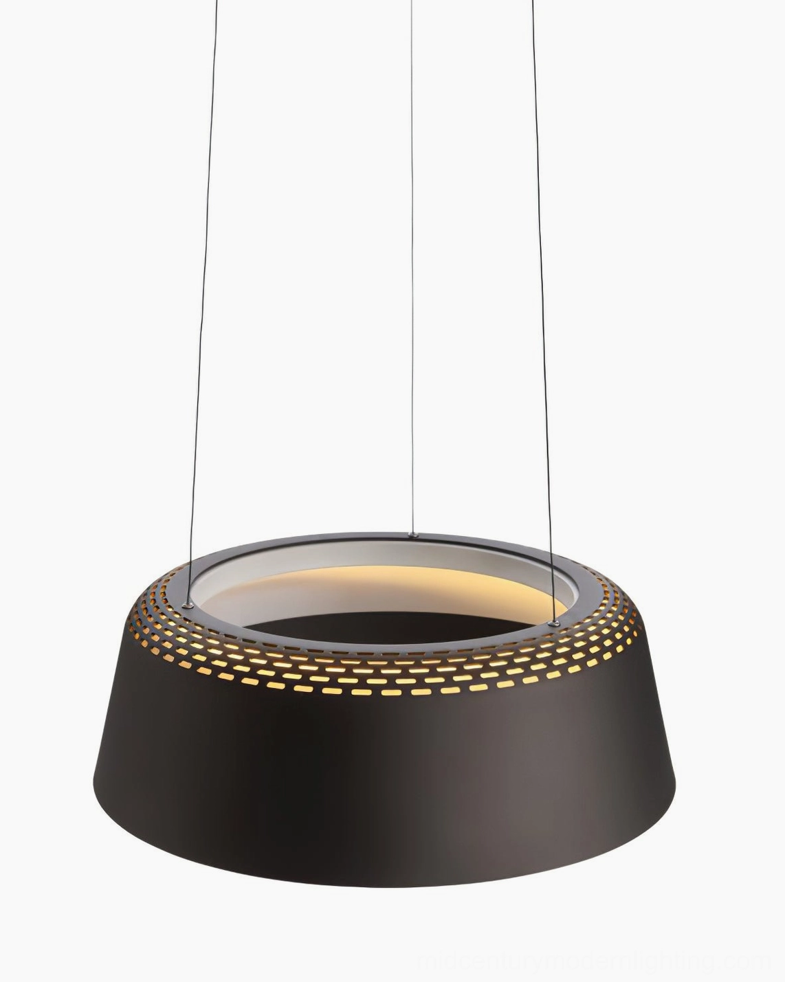 Ring black drum pendant in luxury hospitality setting with upscale dining ambiance