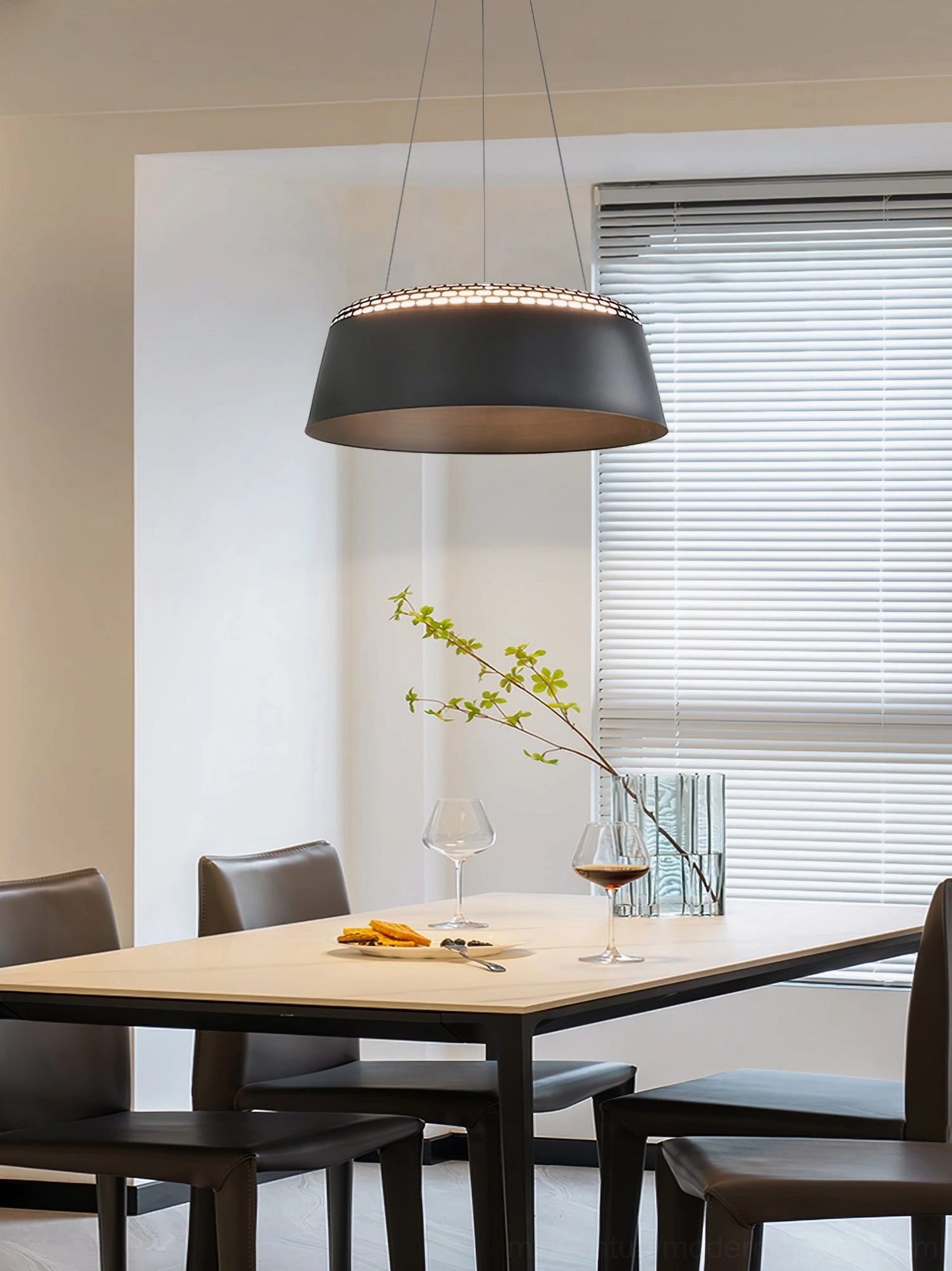 Ring white and black pendant lamp side-by-side comparison showing finish color options
