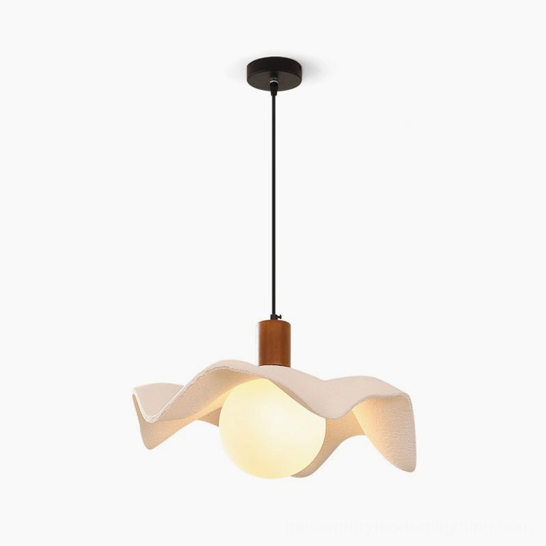 Rivale wavy pendant light medium 13.8 inch diameter mid-century organic design