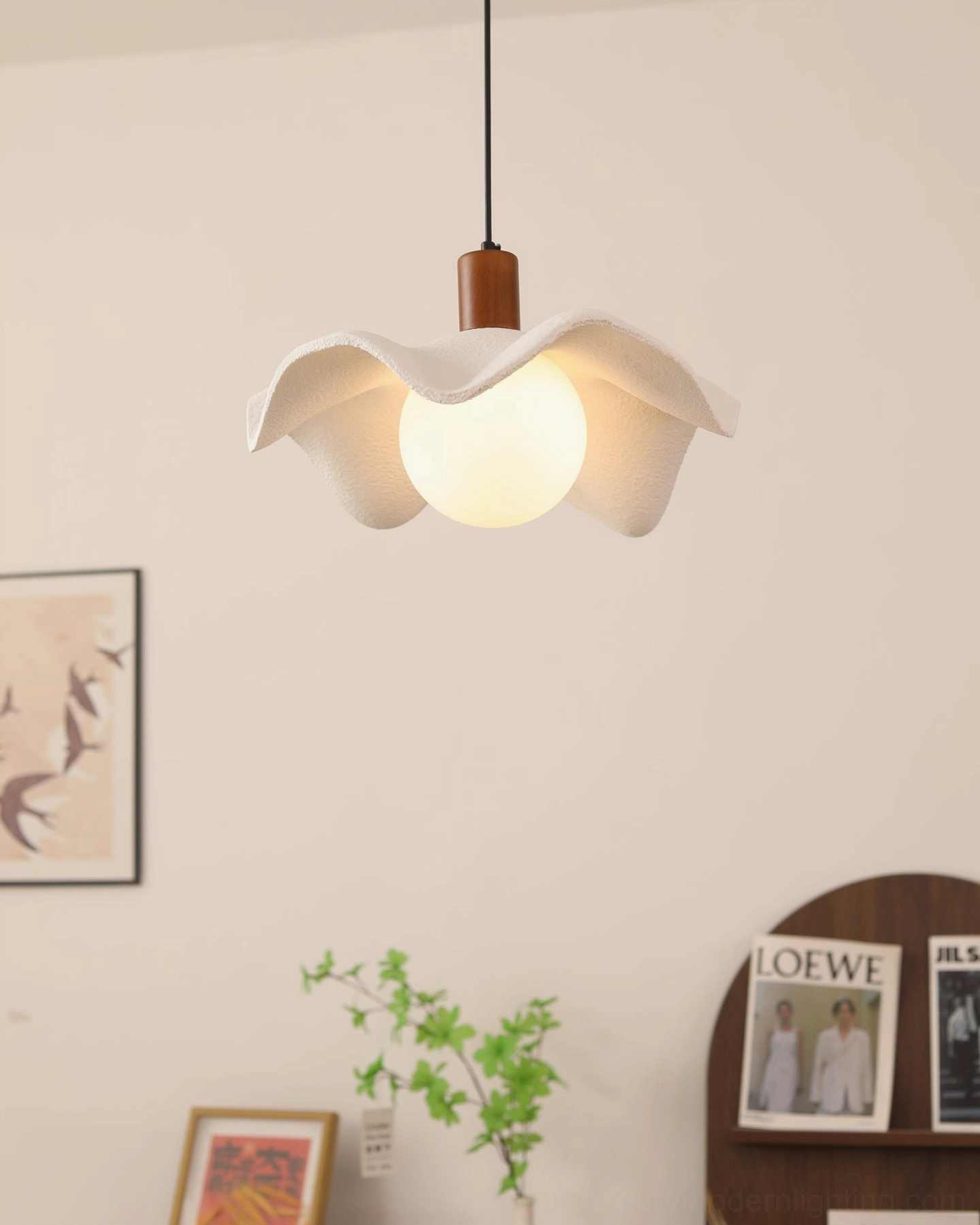 Rivale organic wavy pendant ceiling light minimalist boho simple decor wall
