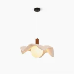 Rivale wavy pendant light overhead front view on minimalist white background