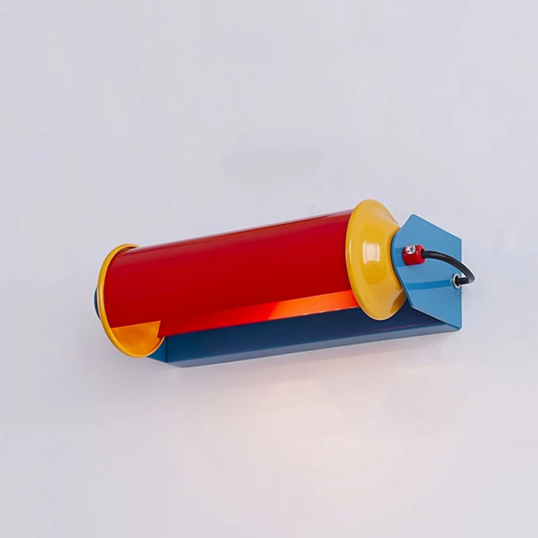 Rondo wall lamp small size 11.8 inches red yellow blue tri-color Memphis style