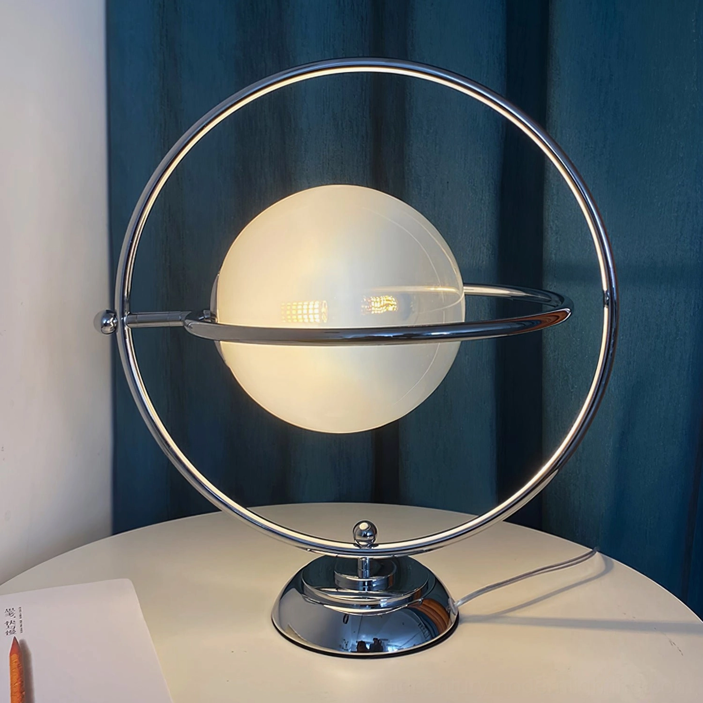 Rotating planet table lamp home decor design statement cosmic elegant lighting