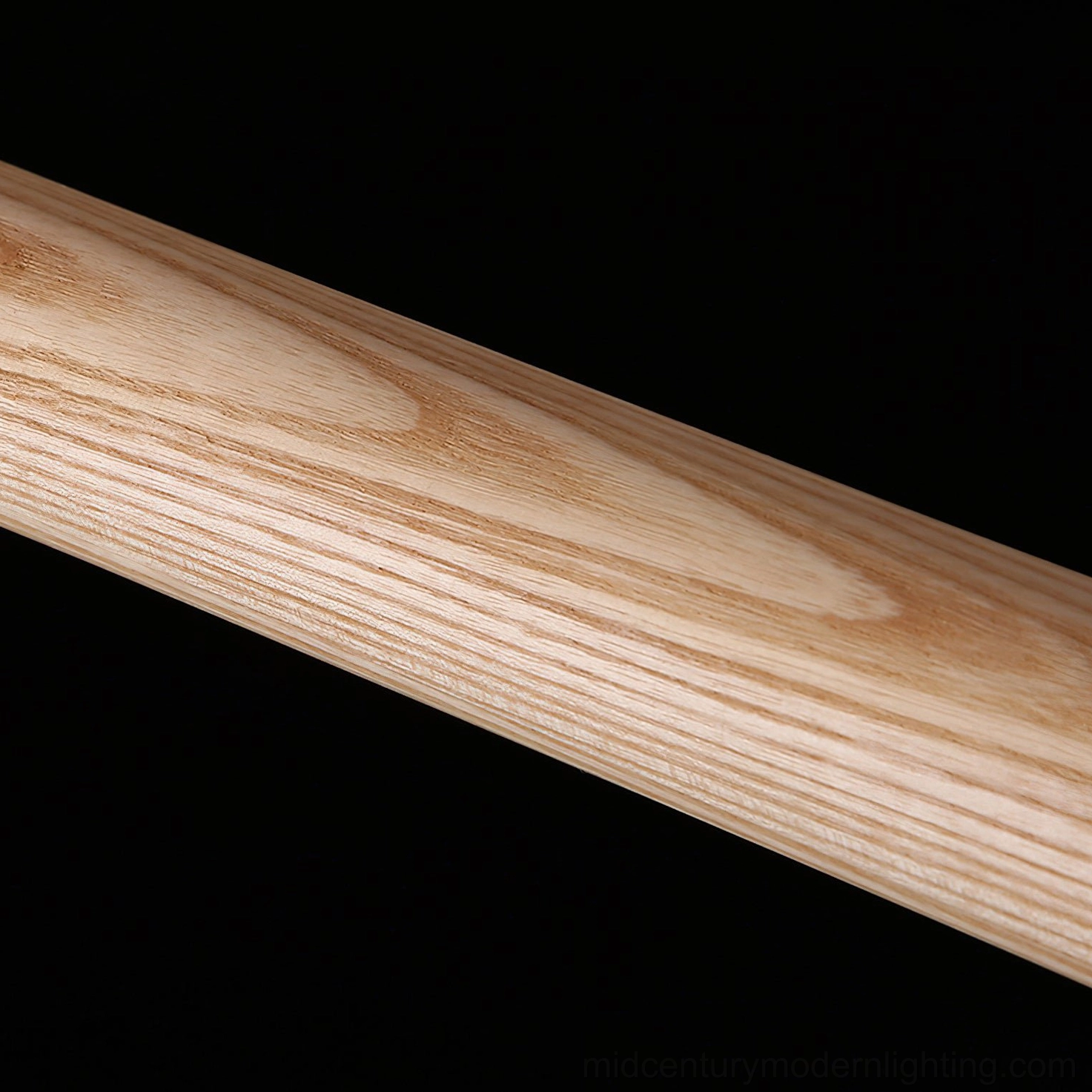Sabine Linear Wood Chandelier showing three available sizes for different room dimensions