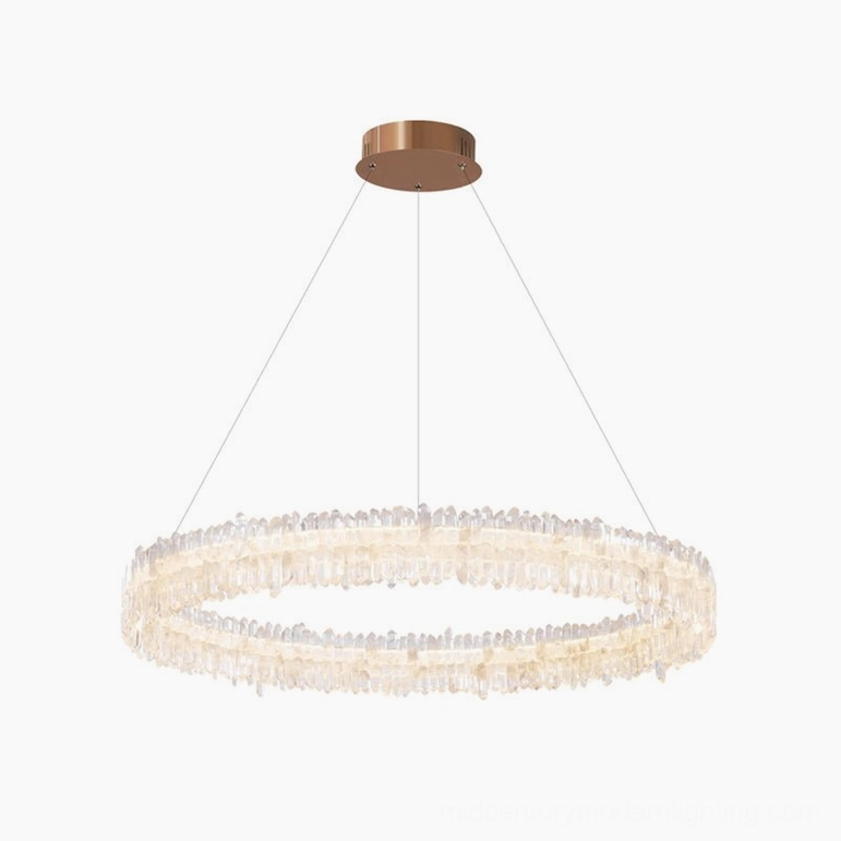 Sarella crystal stone round chandelier available in three sizes small medium large for various ceiling heights