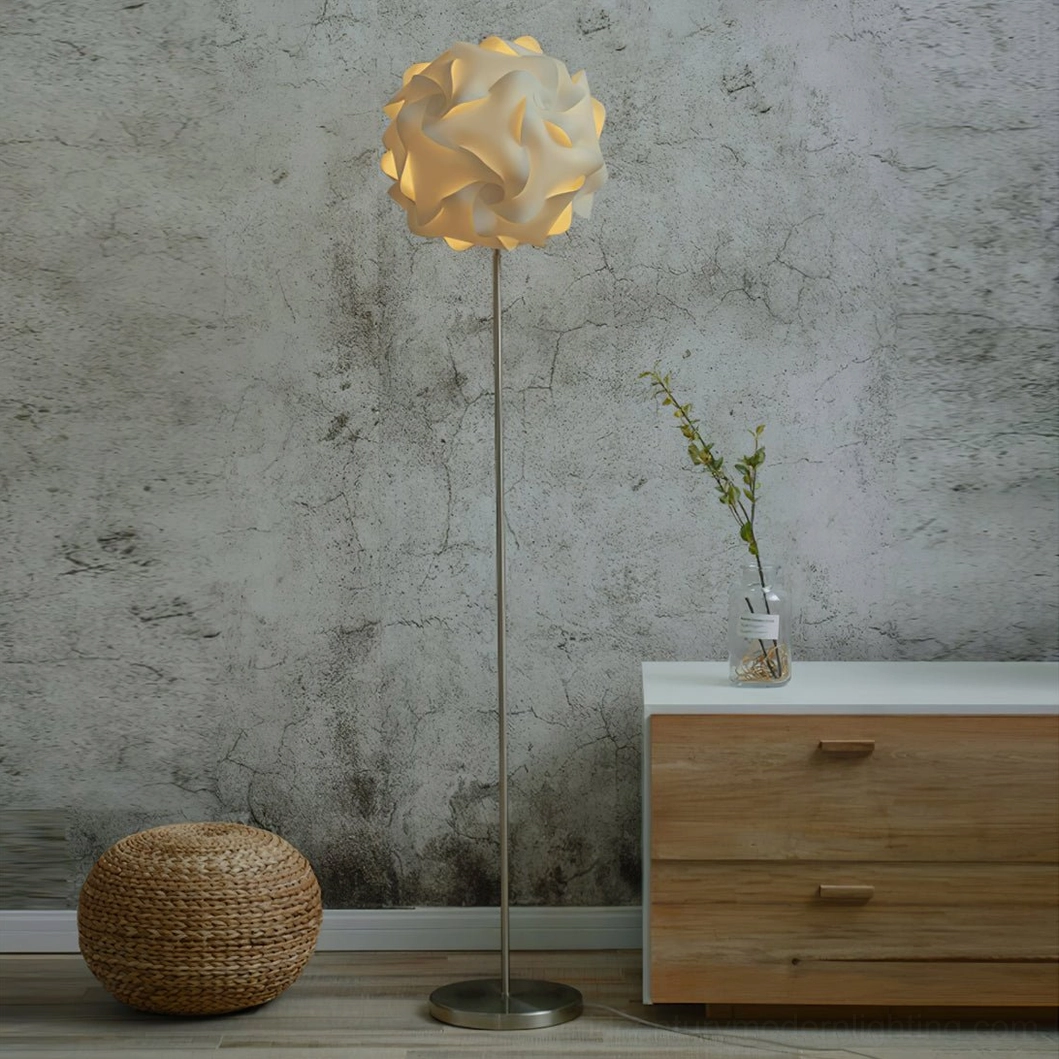 Flower floor lamp scandinavian design natural light diffuser soft illumination