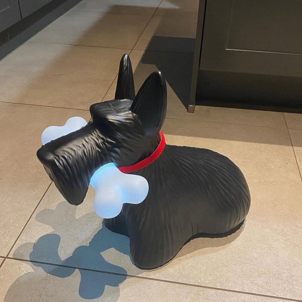 Black Scottie terrier table lamp contemporary sculptural lighting solution for modern interiors