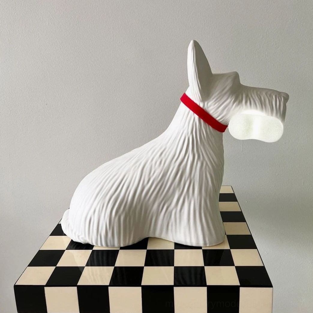 Scottie dog lamp integrated bone light architectural lighting element detail