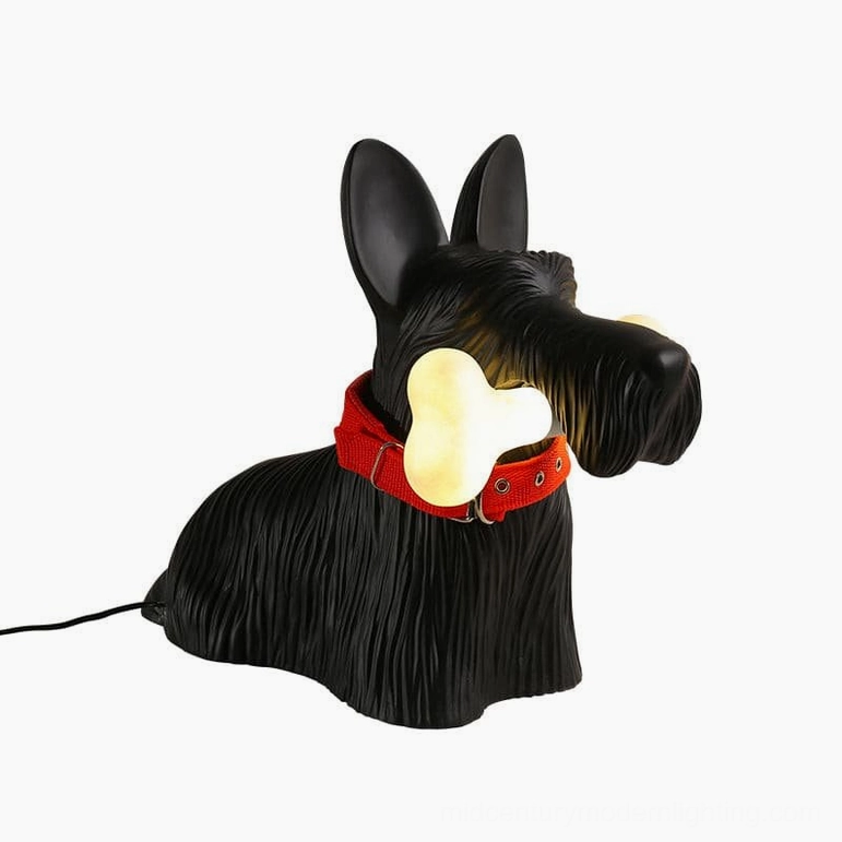 Scottie terrier table lamp complete sculptural design showcase product photography